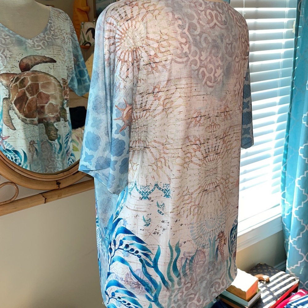 Sea turtle Bealls shirt L - Picture 3 of 4
